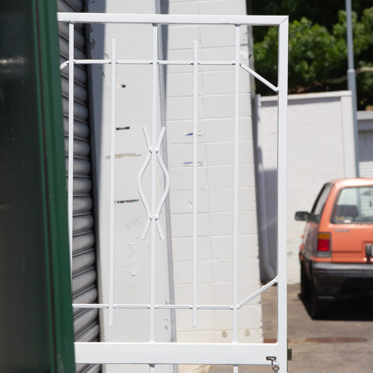 Trendi steel security gate with contemporary design for residential entrances