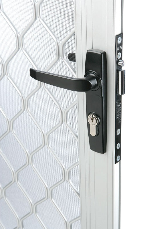 Amplimesh security screen installed on residential doorway