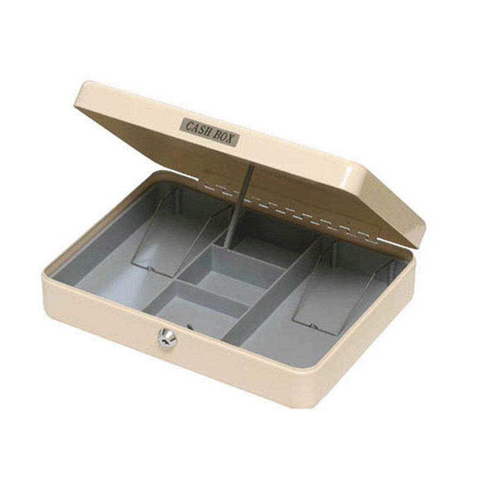 BDS 330A steel cash box with lockable lid and removable money tray