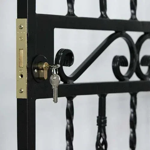 Renaissance steel security gate with deadlock for residential entrance security