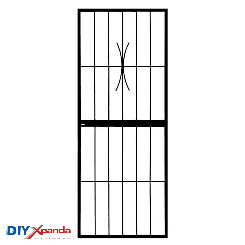 Sibaya Steel Security Gate 770mm Wide x 1950mm High - Commercial, Gates, metal security gate, Residential - Black DIY XPANDA