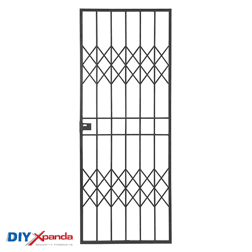 Trellis Style Steel Security Gate 770mm Wide x 1950mm High - Commercial, Gates, metal security gate, Residential - Black DIY XPANDA