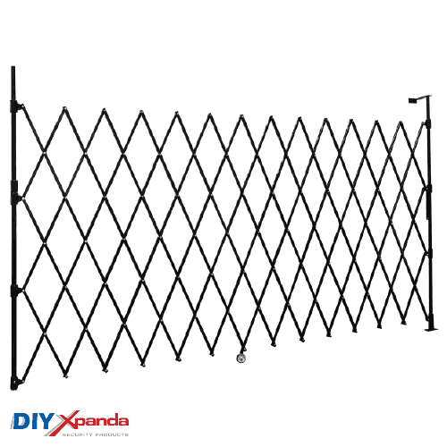 Expandable Barrier Black 4m Wide 1.9m High (B) - Commercial, Expandable Barrier, Residential - DIY XPANDA