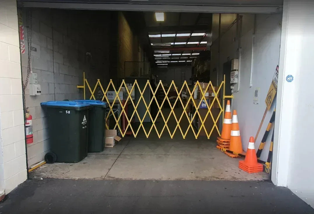 Yellow expandable barrier adjustable scissor gate barrier available for Pedestrian Barrier Rental as well