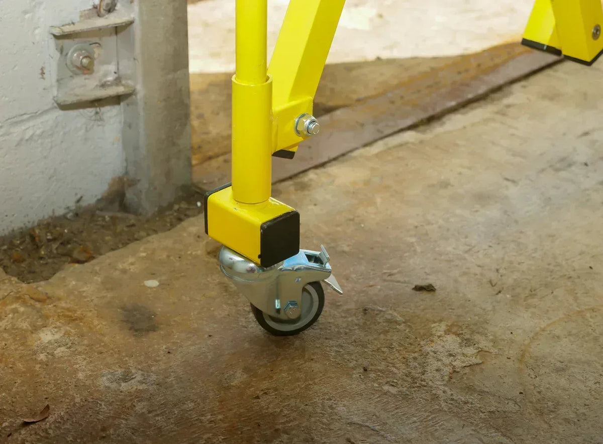 Yellow expandable barrier adjustable scissor gate barrier available for Pedestrian Barrier Rental as well
