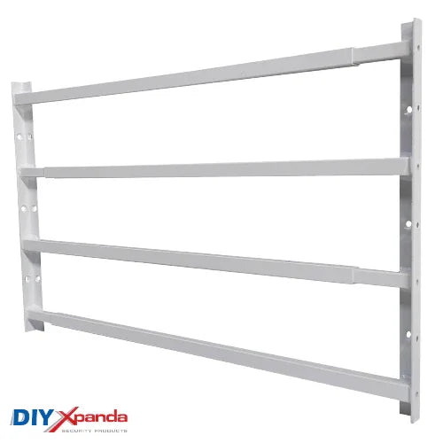 Extendable window bars with 4 square steel security bars for residential window protection