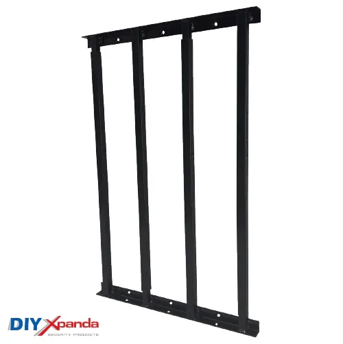 Extendable window bars with 4 square steel security bars for residential window protection