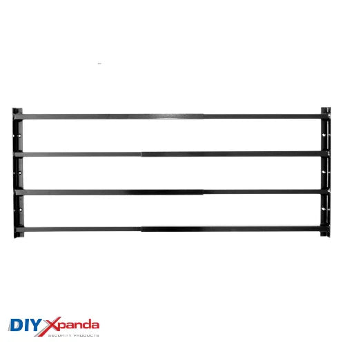 Extendable window bars with 4 square steel security bars for residential window protection