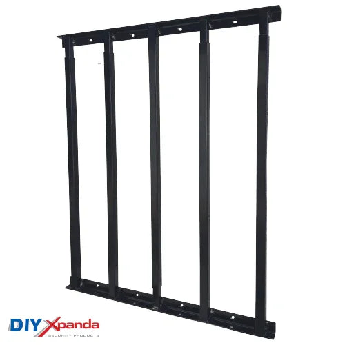 Extendable window bars with 5 square steel security bars for residential window protection