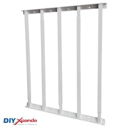Extendable window bars with 5 square steel security bars for residential window protection