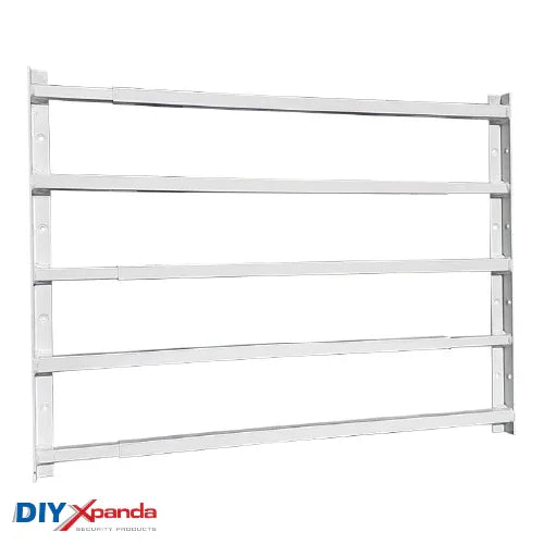 Extendable window bars with 5 square steel security bars for residential window protection