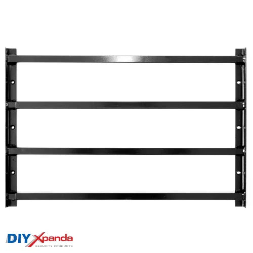 Extendable window bars with 4 square steel security bars for residential window protection