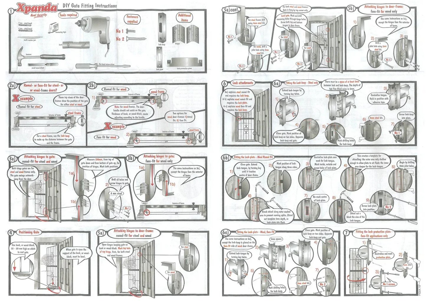 Instructions of DIY Xpanda's Fixed Swing Security Gate for residential entrance security