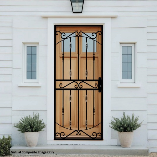 Renaissance steel security gate with deadlock for residential entrance security