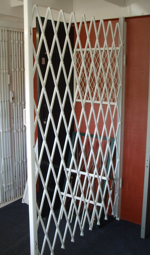 Saftidor retractable security grille installed on residential doorway