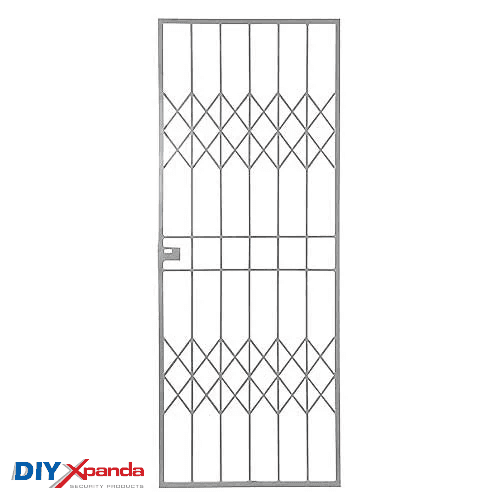 Trellis Style Steel Security Gate 770mm Wide x 1950mm High - Commercial, Gates, metal security gate, Residential - White DIY XPANDA