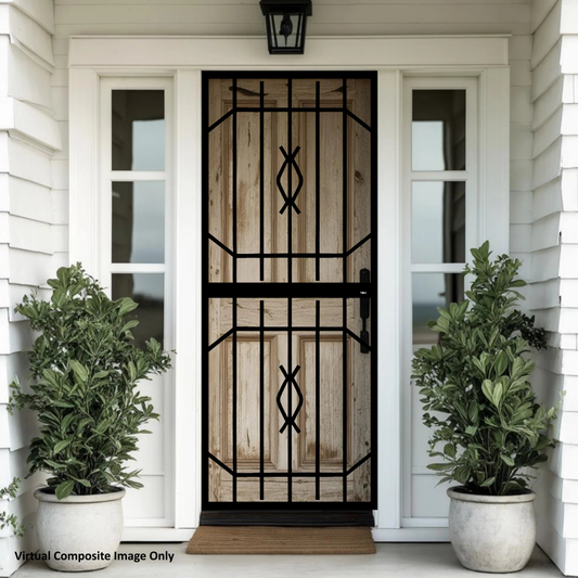Trendi steel security gate with contemporary design for residential entrances