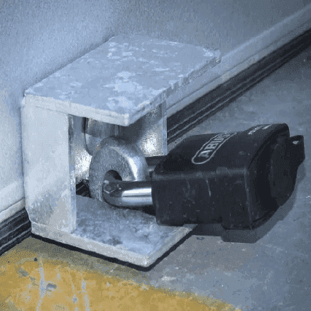 Roller door security systems for garages, workshops, and roller shutters. Heavy-duty lockdown devices, anchors, and padlocks for added protection NZ-wide.