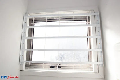 Extendable Window Bars | 5 Square Bars | 630-1100mm Wide x 540mm High (E) - Commercial, Residential, Window Bars, Windows - Black DIY XPANDA