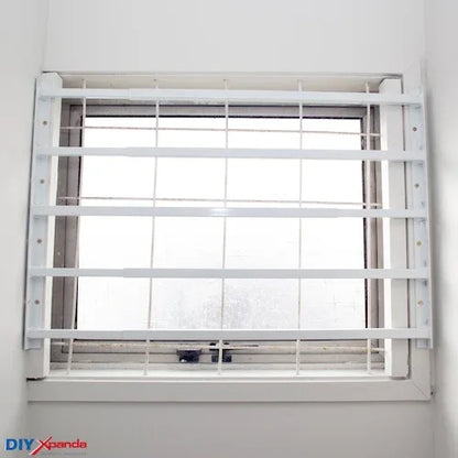 Extendable Window Bars | 5 Square Bars | 630-1100mm Wide x 540mm High (E) - Commercial, Residential, Window Bars, Windows - Black DIY XPANDA