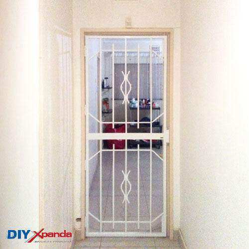 Trendi Steel Security Gate 770mm Wide x 1950mm High - Commercial, Gates, metal security gate, Residential - White DIY XPANDA