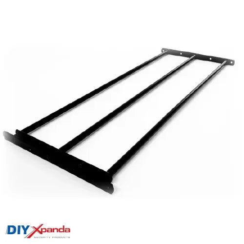 Extendable Window Bars | 3 Round Bars | 900-1650mm Wide x 340mm High (B) - Commercial, Residential, Window Bars, Windows - Black DIY XPANDA