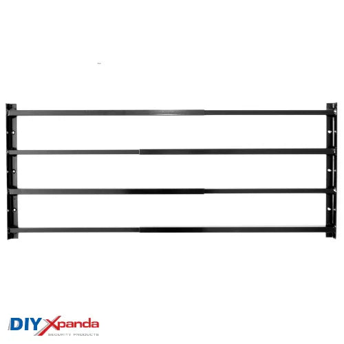 Extendable Window Bars | 4 Square Bars | 630-1100mm Wide x 420mm High (D) - Commercial, Residential, Window Bars, Windows - Black DIY XPANDA