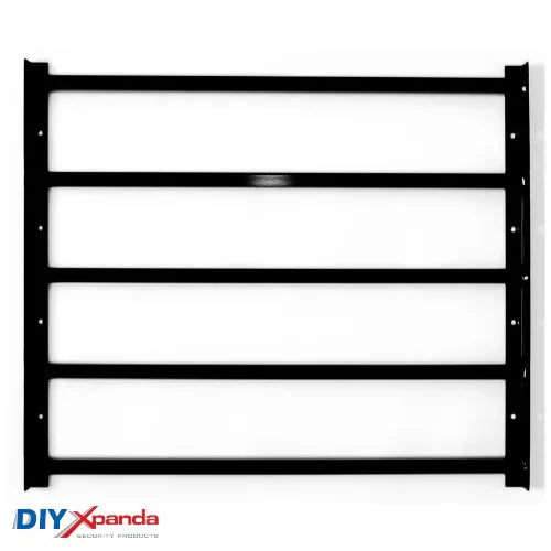 Extendable Window Bars | 5 Square Bars | 630-1100mm Wide x 540mm High (E) - Commercial, Residential, Window Bars, Windows - Black DIY XPANDA