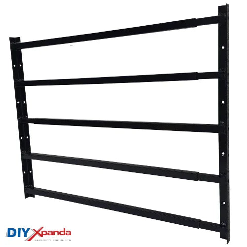 Extendable Window Bars | 5 Square Bars | 630-1100mm Wide x 540mm High (E) - Commercial, Residential, Window Bars, Windows - Black DIY XPANDA