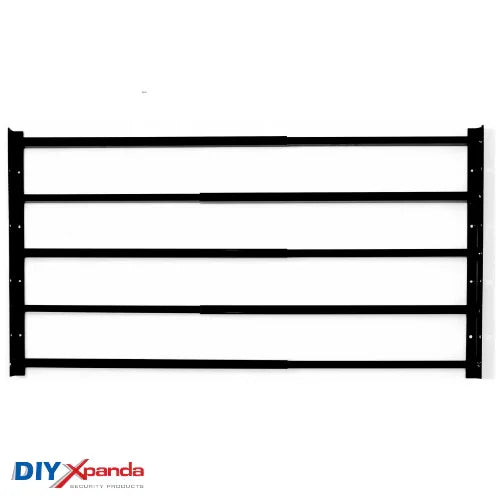 Extendable Window Bars | 5 Square Bars | 630-1100mm Wide x 540mm High (E) - Commercial, Residential, Window Bars, Windows - Black DIY XPANDA