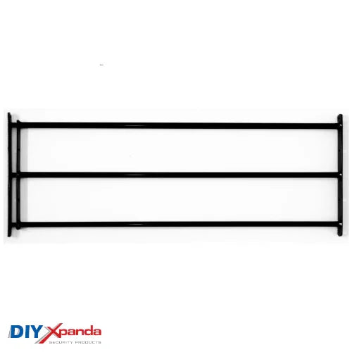 Extendable Window Bars | 3 Round Bars | 900-1650mm Wide x 340mm High (B) - Commercial, Residential, Window Bars, Windows - Black DIY XPANDA