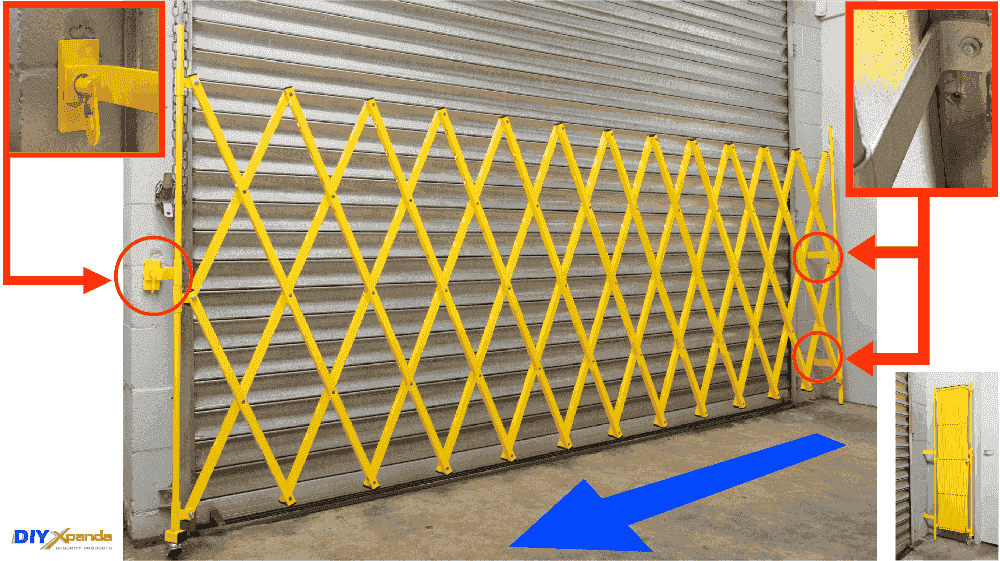 Expandable Barrier Yellow 8m Wide 2.0m High (G) - Commercial, Expandable Barrier, Gates, Residential - DIY XPANDA