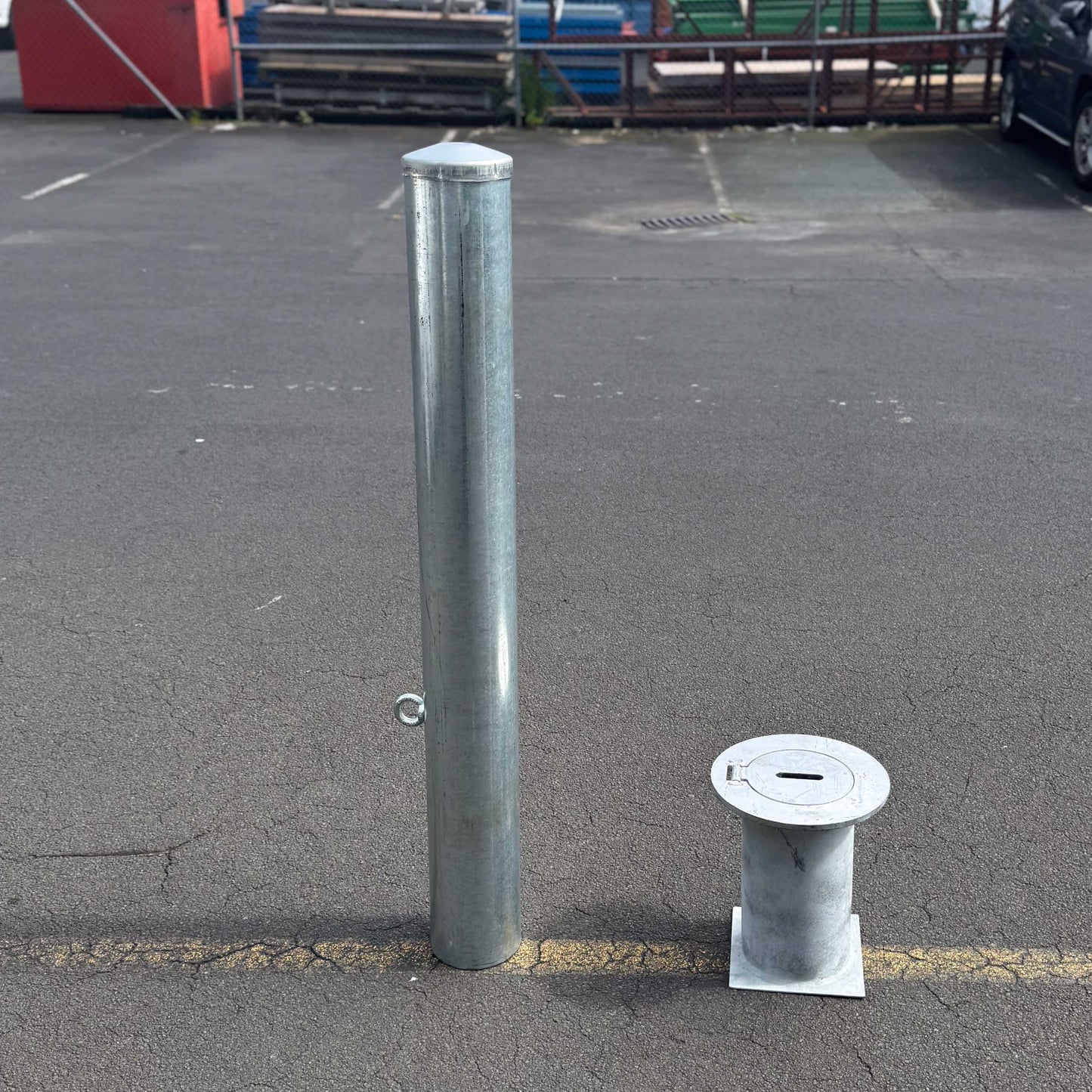 Removable Bollards Pipe and Base House Set - Bollard, Bollard Base, Commercial, Residential - Bollard Pipe & Square Base Set DIY XPANDA