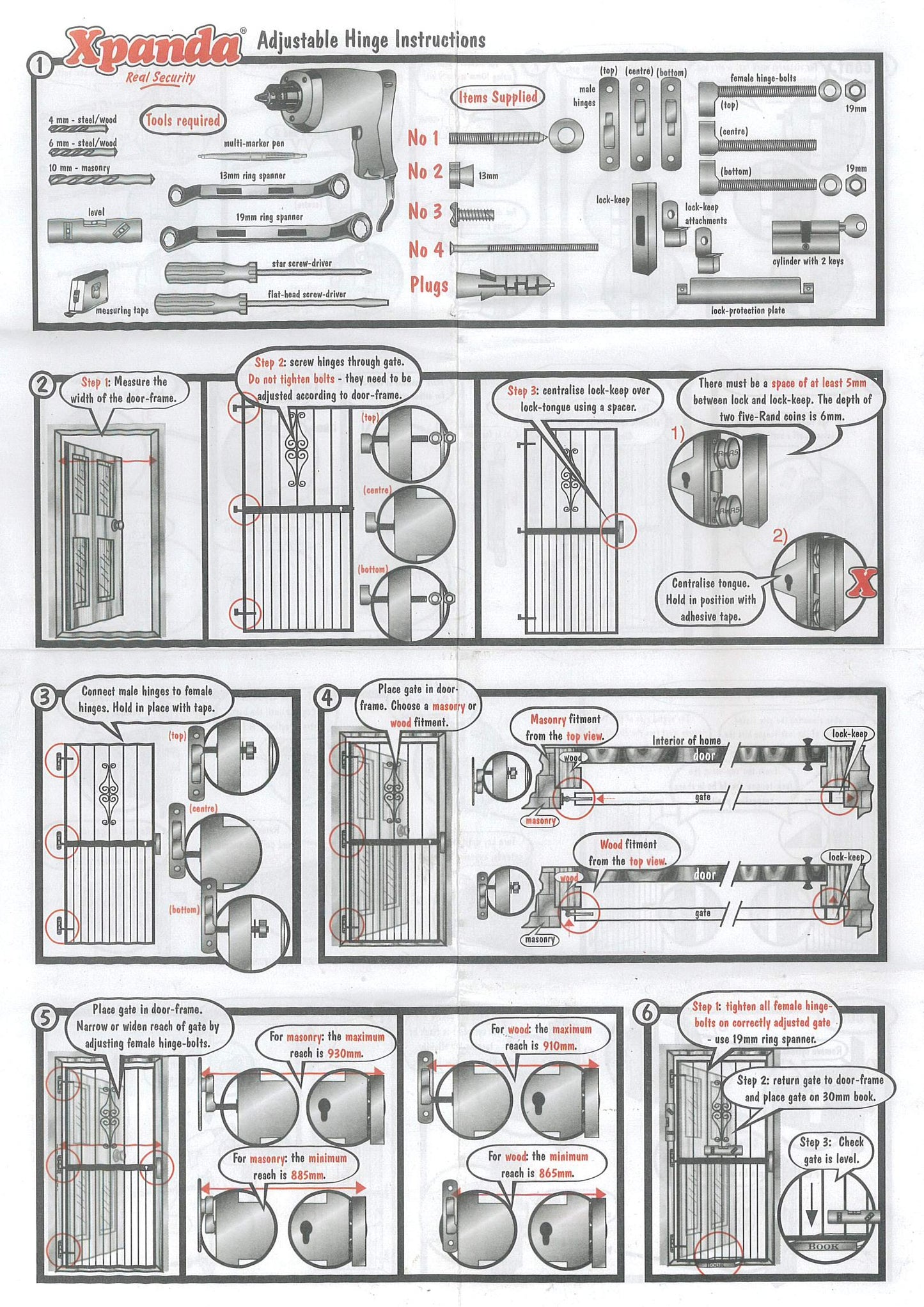 Renaissance Steel Security Gate 910mm Wide x 2000mm High