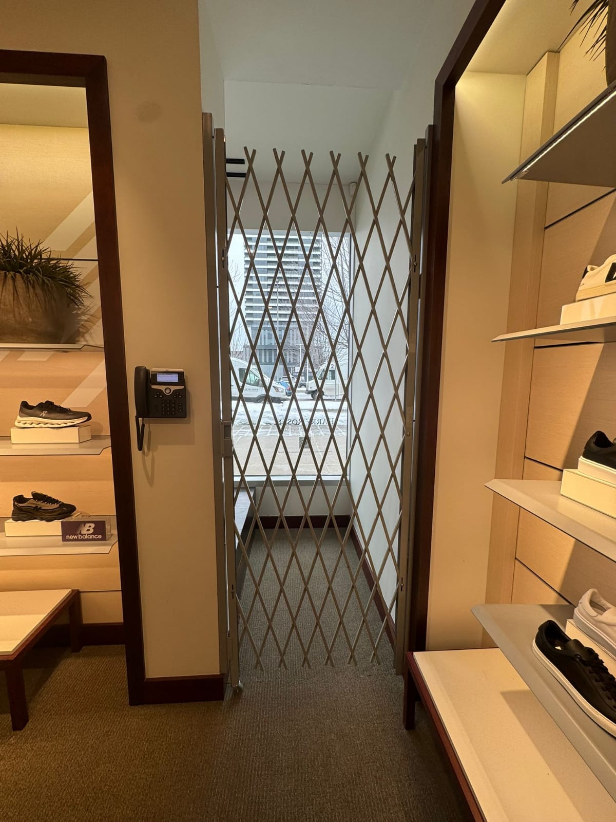 Saftidor retractable security grille installed on residential doorway