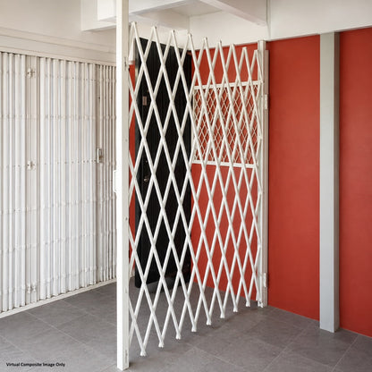 Saftidor retractable security grille installed on residential doorway