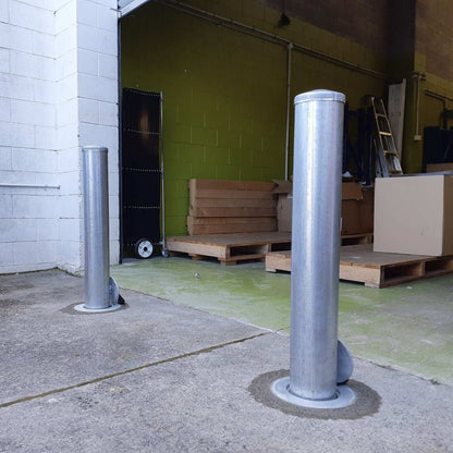 Removable Bollards Pipe and Base House Set - Bollard, Bollard Base, Commercial, Residential - Bollard Pipe & Round Base Set DIY XPANDA