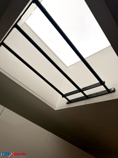 Extendable Window Bars | 3 Round Bars | 485-900mm Wide x 340mm High (A) - Commercial, Residential, Window Bars, Windows - Black DIY XPANDA